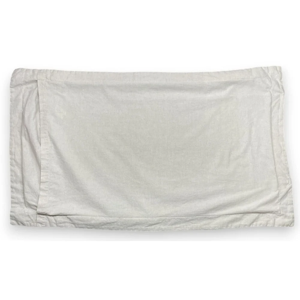 2 Pottery Barn Belgian Flax Linen Waffle Weave King Shams Beige